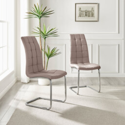 2x Murano Cappuccino Beige Dining Chairs - thumbnail 2