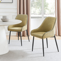 2x Beaumont Sage Green Fabric Dining Chairs
