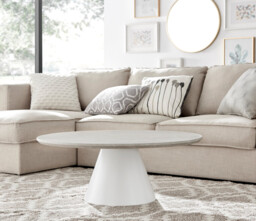 Palma Round Beige Stone Coffee Table - thumbnail 3