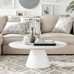 Palma Round Beige Stone Coffee Table