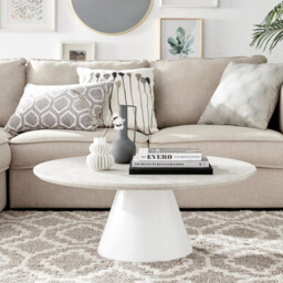 Palma Round Beige Stone Coffee Table