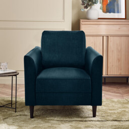 Logan Ocean Blue Fabric Armchair - thumbnail 2