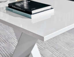 Monza 4 White/Grey Dining Table & 4 Milan Black Leg Chairs - thumbnail 3