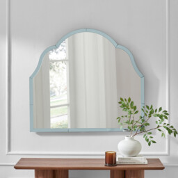 Opaline Blue Ornate Large Arch Wall Mirror - thumbnail 4
