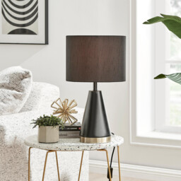Zoe Black and Gold Metal Table Lamp