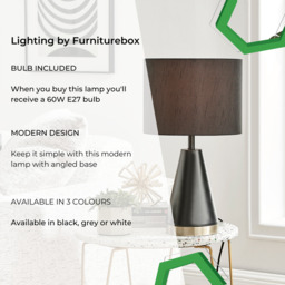 Zoe Black and Gold Metal Table Lamp - thumbnail 2