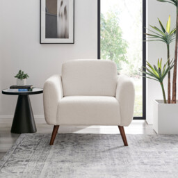 Teddy White Boucle Arm Chair - thumbnail 2