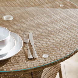 Antigua Beige Rattan 4 Seat Round Table Garden Dining Set - thumbnail 3