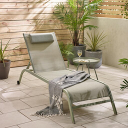 2x Corsica Green Metal & Textilene Sun Loungers - thumbnail 2