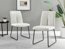 Adley Grey Concrete Effect Storage Dining Table & 4 Halle Chairs - thumbnail 4