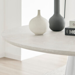 Palma Round Beige Stone Effect 4-6 Seater Dining Table - thumbnail 3