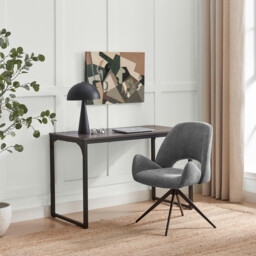 Layla Grey Fabric Swivel Office Chair - thumbnail 1