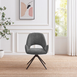 Layla Grey Fabric Swivel Office Chair - thumbnail 3
