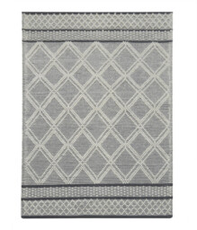 Maeve Grey Diamond Pattern Wool Rug - thumbnail 2
