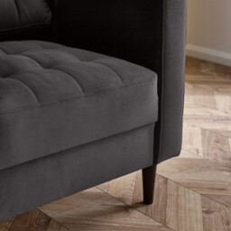 Jolene Dark Grey Velvet Armchair - thumbnail 2