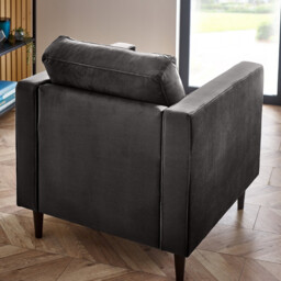 Jolene Dark Grey Velvet Armchair - thumbnail 4