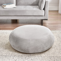 Otis Light Grey Velvet Footstool - thumbnail 2