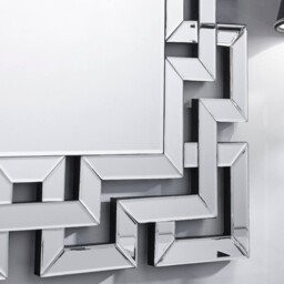 Venetian Silver Patterned Rectangular Wall Mirror - thumbnail 2