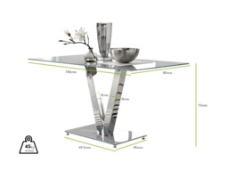 Florini V Grey Dining Table and 6 Willow Chairs - thumbnail 3