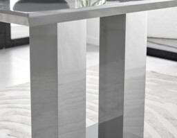 Imperia 4 Grey Dining Table and 4 Pesaro Black Leg Chairs - thumbnail 3
