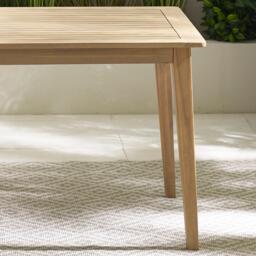 Furniturebox Asa Rectangular 6 Seat Outdoor Dining Table, Wood in Natural - Size: 90x75x180 cm - thumbnail 5