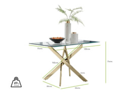Leonardo 4 Gold Dining Table and 4 Pesaro Gold Leg Chairs - thumbnail 2