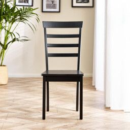 2x Whitby Black Solid Wood Dining Chairs - thumbnail 4