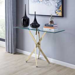 Leonardo Glass And Gold Console Table