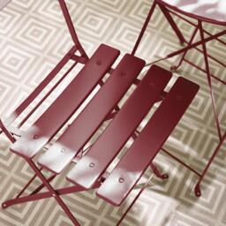 Furniturebox Cabo Red 2 Seat Garden Bistro Set, Metal in Berry - Size: 42x81x51 cm - thumbnail 7