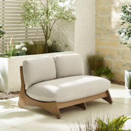 Iko Wood & Cream 4 Seat Garden Sofa & Chairs Set - thumbnail 2