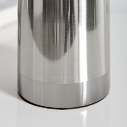Hattie Smoked Glass & Silver Industrial Dimmable Table Lamp - thumbnail 4