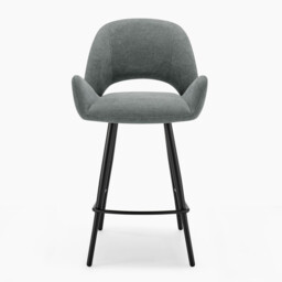2x Layla Grey Fabric Bar Chairs - thumbnail 4
