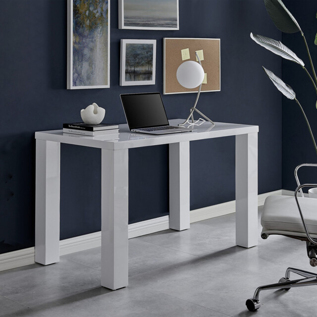 Pivero White High Gloss Desk - 120cm - image 1