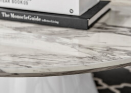 Palma Round White Marble Effect Coffee Table - thumbnail 2