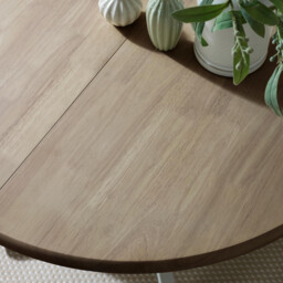 Padstow Round Whitewashed and Light Grey Solid Wood Extending 4-6 Seater Dining Table - thumbnail 4