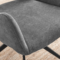 2x Layla Grey Fabric Swivel Dining Chairs - thumbnail 4