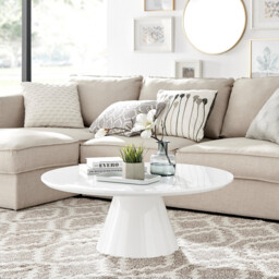 Palma Round White High Gloss Coffee Table - thumbnail 1
