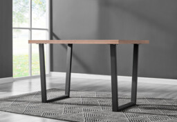 Kylo Brown Wood Effect Dining Table & 4 Pesaro Silver Chairs - thumbnail 3