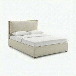 Tilly Cream & Bronze Fabric Ottoman King Size Bed Frame - thumbnail 2