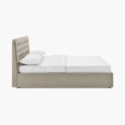 Hayden Taupe Velvet Ottoman Double Bed Frame - thumbnail 4