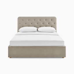 Hayden Taupe Velvet Ottoman Double Bed Frame - thumbnail 3