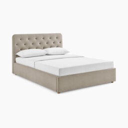 Hayden Taupe Velvet Ottoman Double Bed Frame - thumbnail 2