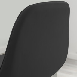 2x Corona Black Faux Leather Counter Stools Silver Legs - thumbnail 4