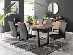 Kylo Brown Wood Effect Dining Table & 6 Lorenzo Chairs