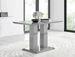 Imperia 4 Modern Grey High Gloss Dining Table And 4 Stylish Lorenzo Chrome Dining Chairs Set - thumbnail 4