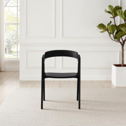 Leif Black Wooden Rectangular Extending Table & 6 Masa Black Dining Chairs - thumbnail 4