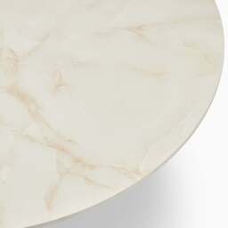 Furniturebox Palma Round Cream Marble Effect Coffee Table, Engineered Wood in Cream/White - Size: 90x35x90 cm - thumbnail 4