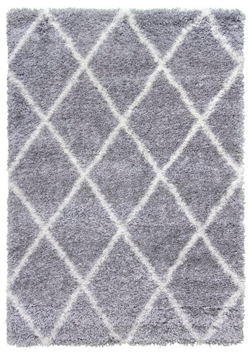 Fantasy Geometric Moroccan Trellis Rug in Light Grey and Cream - 150x80cm - image 1
