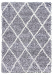 Fantasy Geometric Moroccan Trellis Rug in Light Grey and Cream - 150x80cm - thumbnail 4