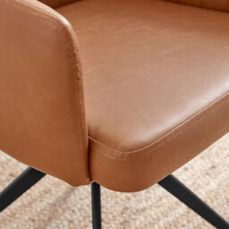 Calla Tan Faux Leather Swivel Office Chair - thumbnail 4